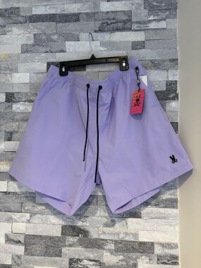 Psycho Bunny men’s purple swim trunks new with tags